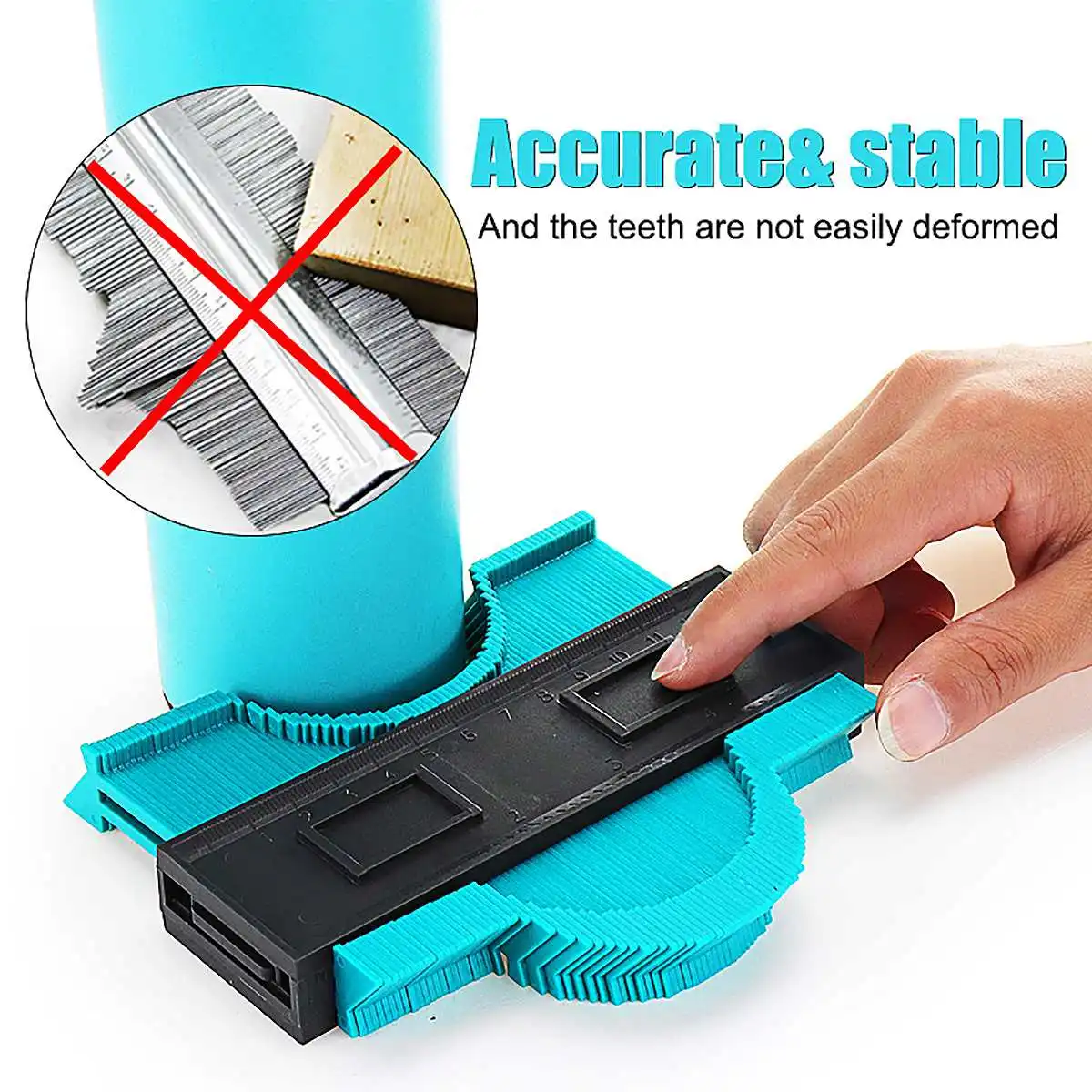 

5inch ABS Contour Profile Gauge Tiling Laminate Tiles Edge Shaping Wood Measure Ruler Measure The Shape of Irregular Items