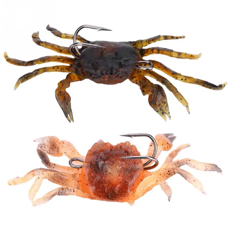 Winter Fishing Artificial Crab Bait Lures Rubber 3D Simulation Crab Lure Lifelike Crab Fishing