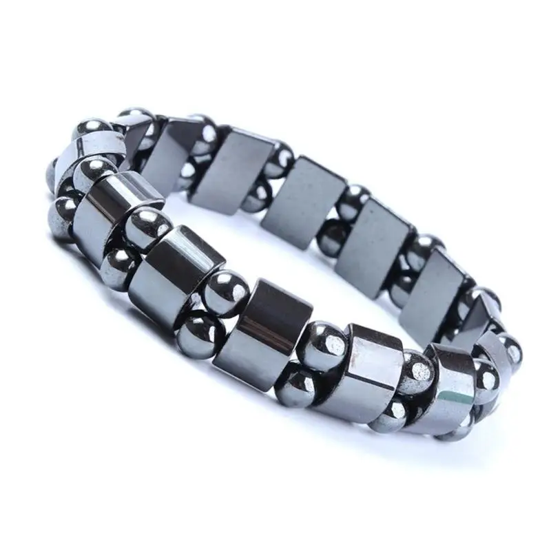 

Punk Black Hematite Bracelet Men Women Healthy Bracelets Hand Chain Jewelry