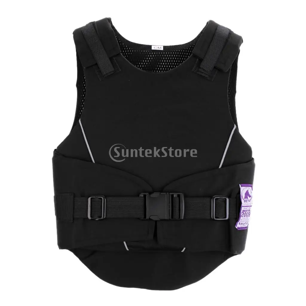 

New Flexible Body Protective Gear Equestrian Horse Riding Vest Kids Black M - Comfortable and Breathable Waistcoat