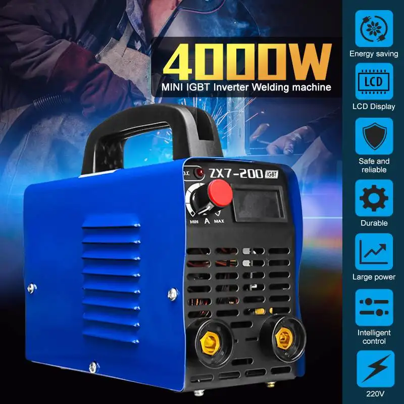 

20A-200A 4000W Adjustable Portable Mini Handheld IGBT Inverter Arc Welding Machine Digital Electric-Welder Inverter Machine Tool