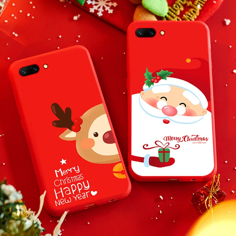 

Silicone Case For Huawei Honor 10 Case Christmas Original 3D Relief Cover For Huawei Honor 9 Y6 2018 Mate 10 Lite Santa Bumpers