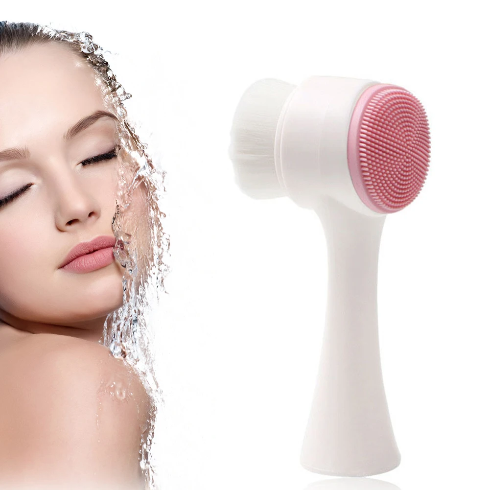 

2 In 1 Facial Cleansing Brush Soft Bristles Double-Sided Blackhead Exfoliator Cleaning Brush Skin Beauty Tools Soft Machine