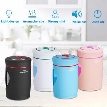 

5 in 1 220ml USB Humidifier Aroma Diffuser Purifier With 7 Color Lights Mobile Bracket Charging Power Fan Beauty Instrument