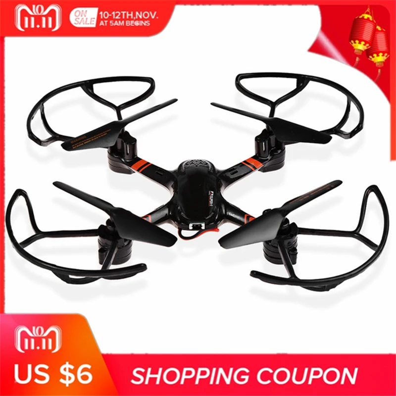 

Mould King 33043 SUPER - F 2.4GHz 4CH 6 Axis Gyro Hover RC Drone with Propeller Protector Light Remote Control Quadcopter