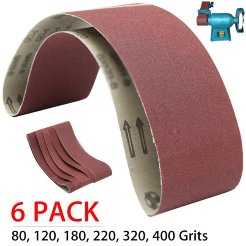 

6pcs Polishing Sanding Abrasive Belt Sand Polish Suit 80 120 180 220 320 400Grit