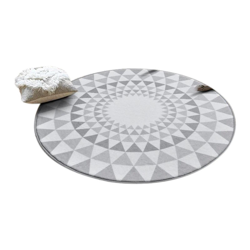 

Geometric Flower Floor Carpet Rugs Nordic Style Children Carpet Living Room Tea Table Soft Bedroom Mat Non-Slip Round Decor Ru