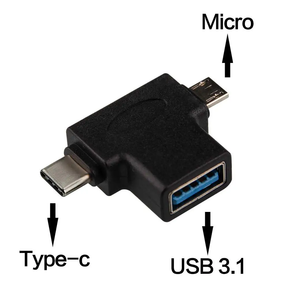 Многофункциональный 2 в 1 Micro USB 3 0 и Type C OTG адаптер конвертер для Android смартфонов