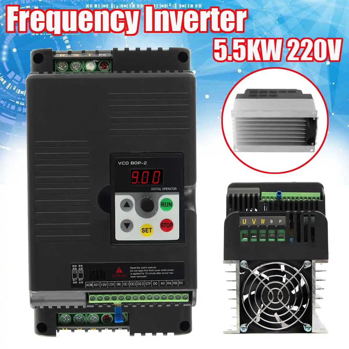 

5.5Kw 220V AC Frequency Inverter & Converter Output 3 Phase AC Motor Water Pump Controller Frequency Converter