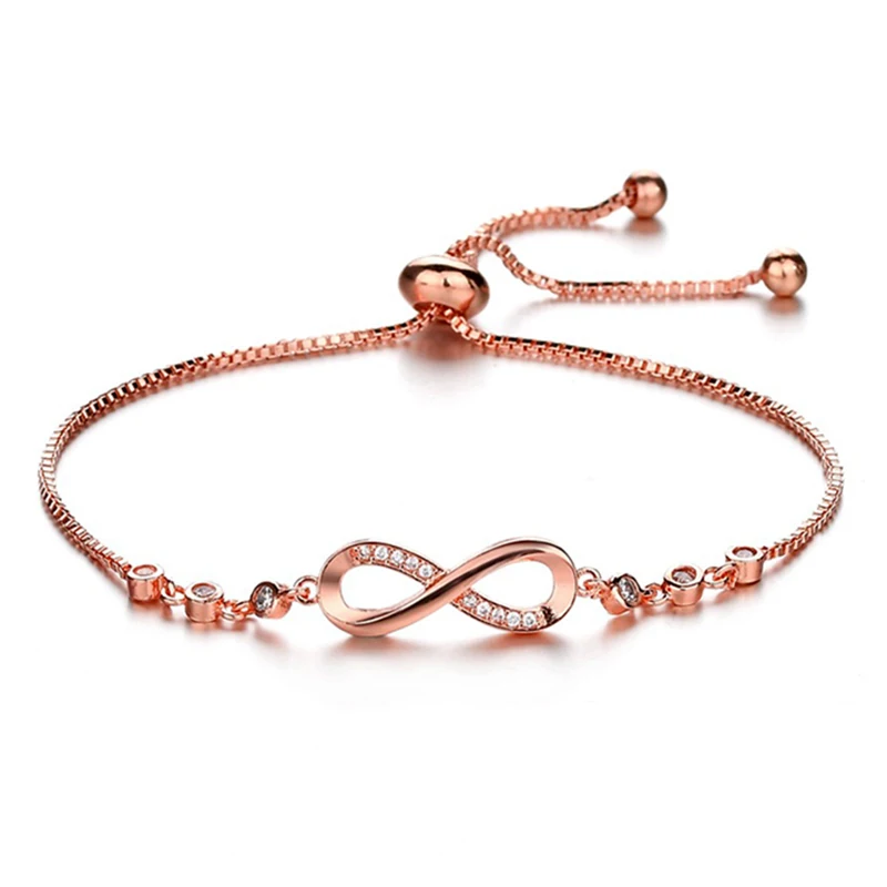 Luxurious Crystal Brand Bracelet 3 Color Adjule Infinity Charm Luxurious Crystal Brand Bracelet 3
