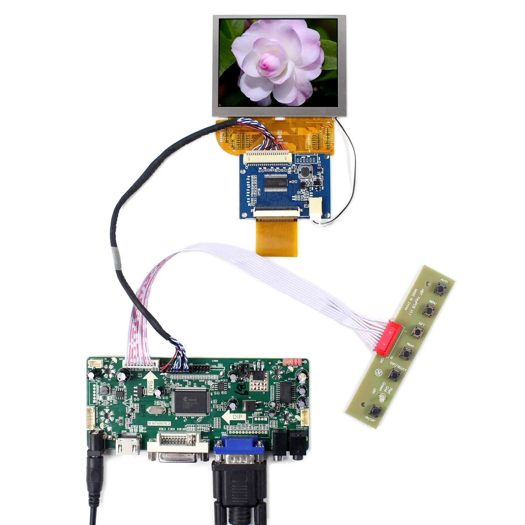 

H DMI DVI VGA AUDIO LCD Controller Board 3.5inch 800x600 VS035SD1 LCD Screen 50pin FPC Connector Backlight WLED