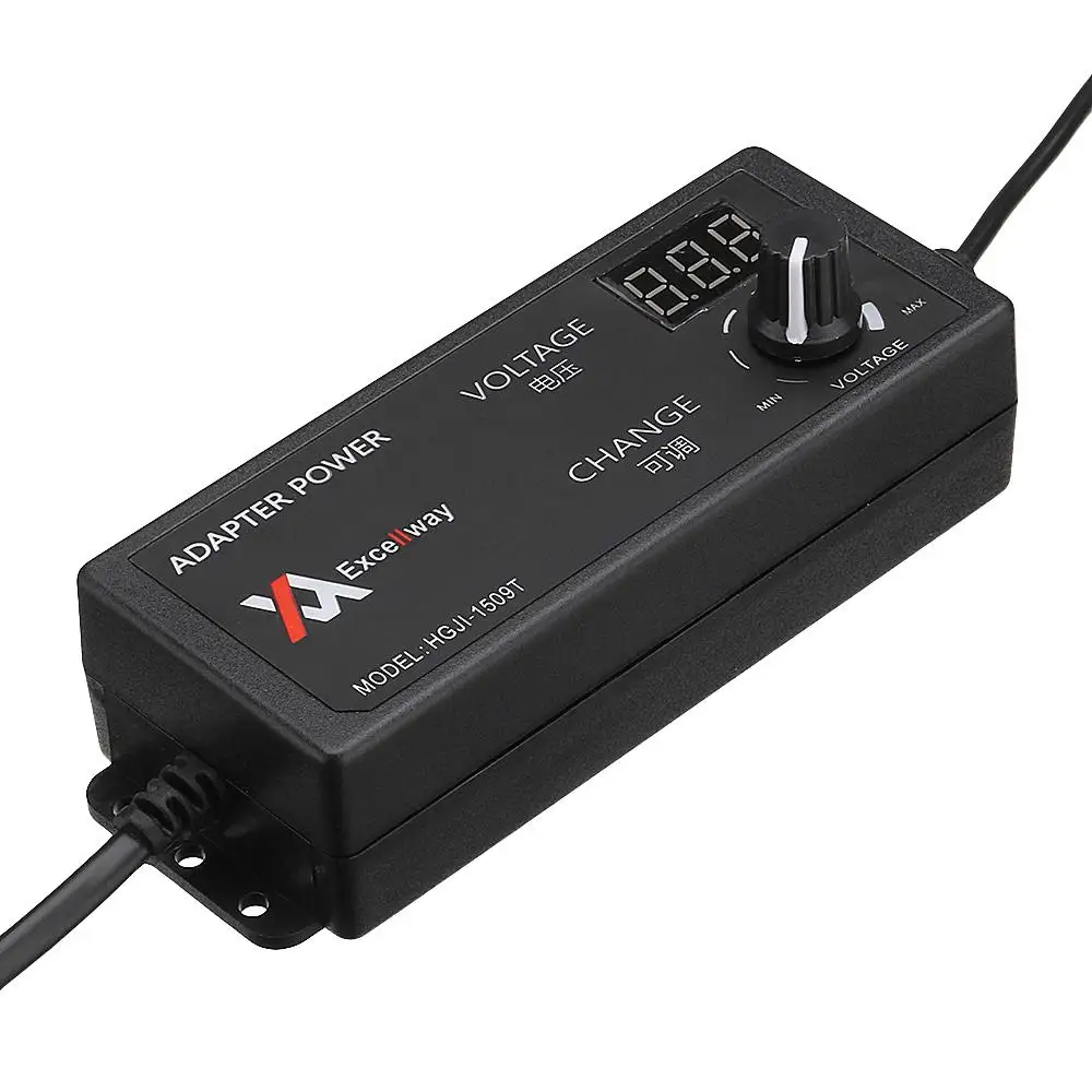 LEORY Excellway 4-24V 2.5A 60W AC/DC Регулируемый адаптер питания US Plug контроль скорости вольт дисплей