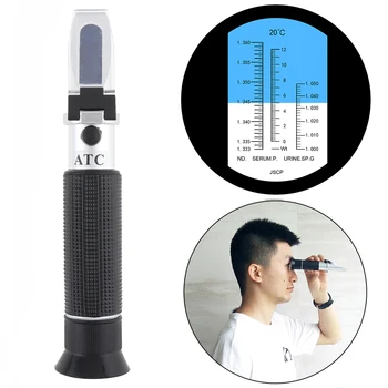 

3 In 1 Handheld 1.333-1.360 Refractive Index 0-12% Blood Albumin 1.000-1.050 Urine Specific Gravity Human Medical Refractometer
