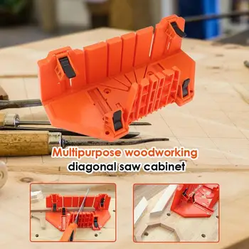 

10.5 inch Woodworking Clamping Mitre Saw Box Cutting Tools 4 Push-lock Locking Clamps with Non-slip Mats Woodworking Tools