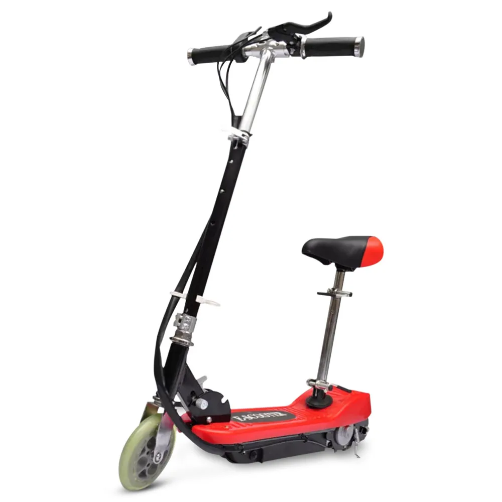  vidaXL Red Sensational Electric Scooter with Saddle 120W 12km/h Suitable For Ages 6 and Up Maximum 