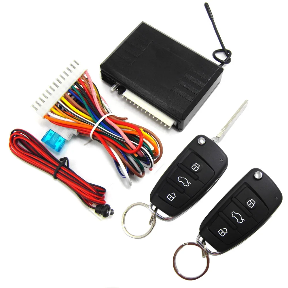 Universal Car Auto Keyless Entry System LED Keychain Central Kit Door