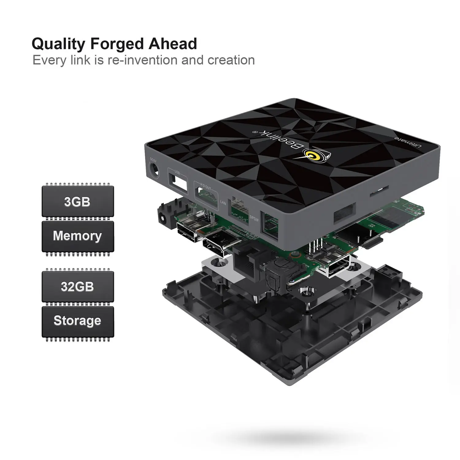  JABS Beelink Gt1-A Ultimate Android 7.1 Tv Box Amlogic S912 Octa Core Cpu 2.4G+5.8G Wifi 3G Ram 32G