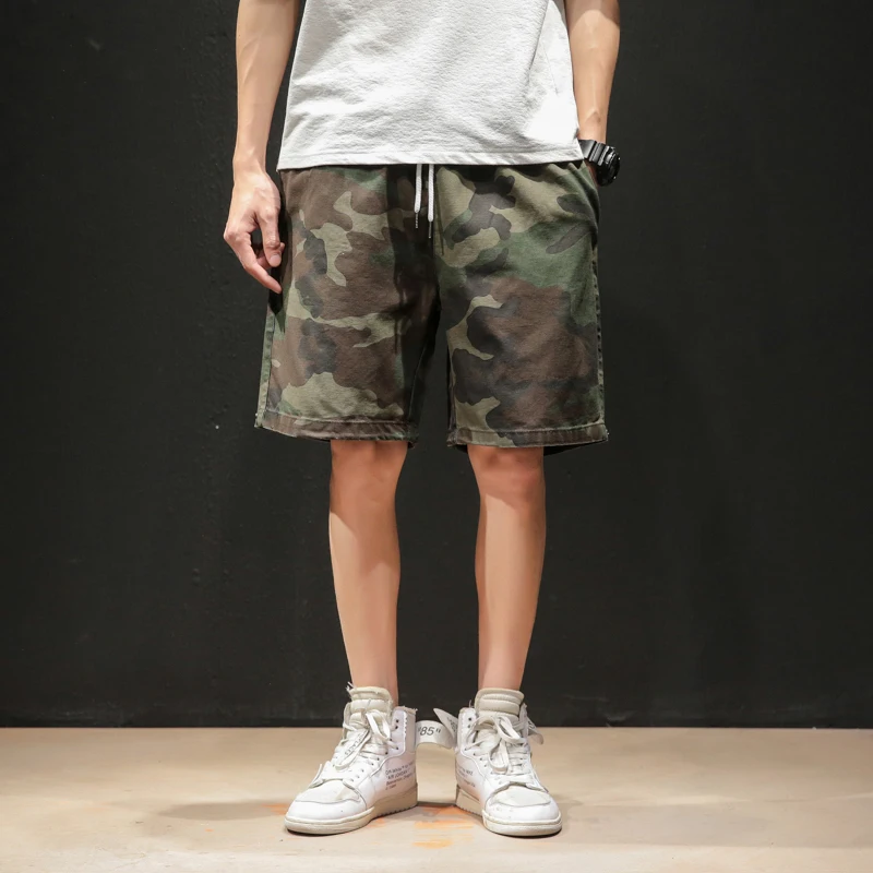 Летние Новые камуфляжные шорты, мужские Модные прямые повседневные военные ветрозащитные шорты, мужские уличные свободные шорты в стиле хип-хоп, M-5XL