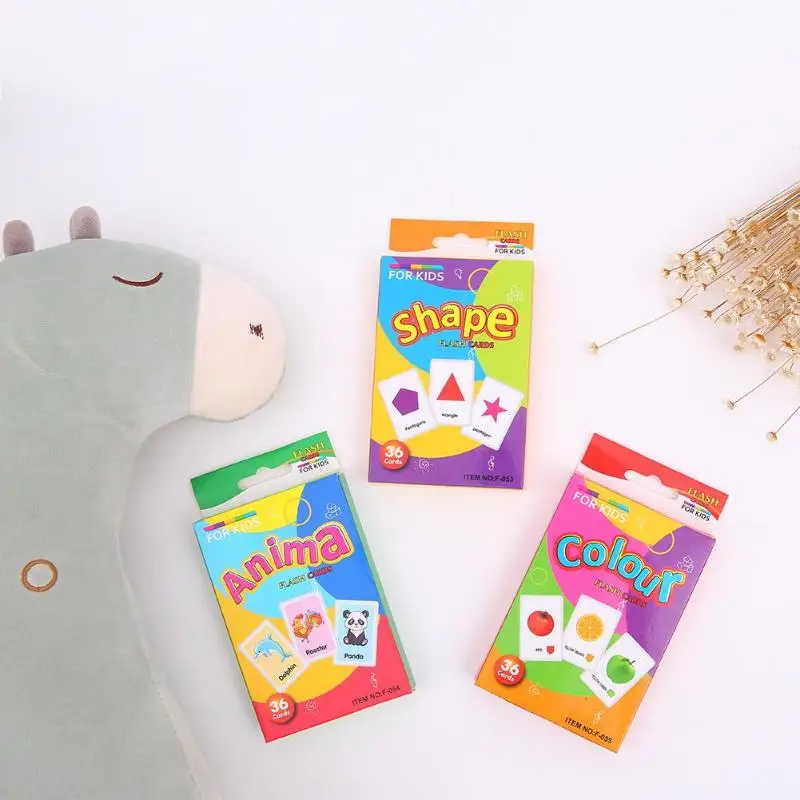  Children Recognition Color Animal Shape Card Early Childhood Early Educational book Toy Teaching Ca - 32948200245