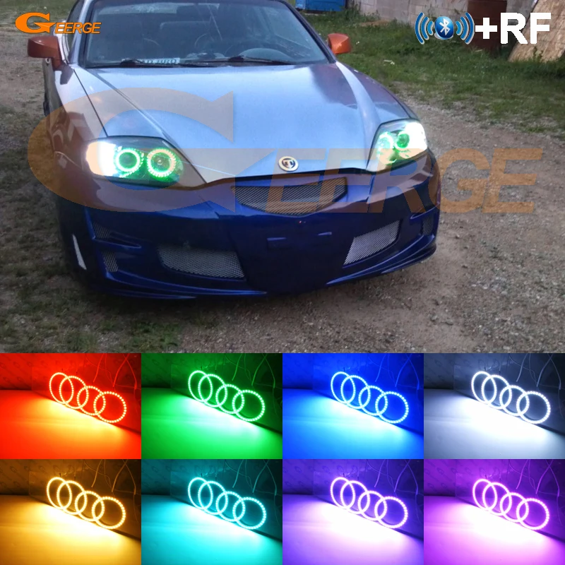 Для hyundai Tiburon 2003 2004 2005 2006 отличный RF Bluetooth контроллер многоцветный ультра яркий RGB комплект светодиодов «глаза ангела»