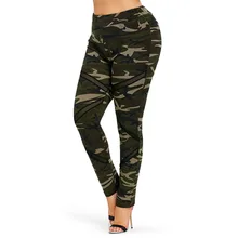 Wipalo женские сетчатые панели размера плюс камуфляжные леггинсы со средним обхватом талии камуфляжные брюки-карандаш тонкие повседневные женские брюки большого размера 5XL