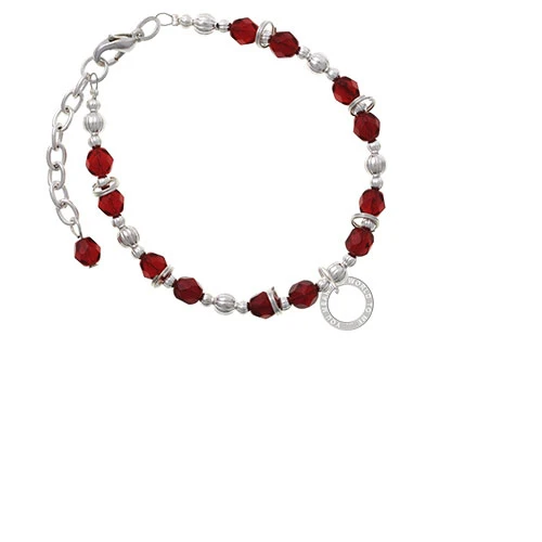 You Mean The World To Me Infinity Ring Maroon Beaded Bracelet |