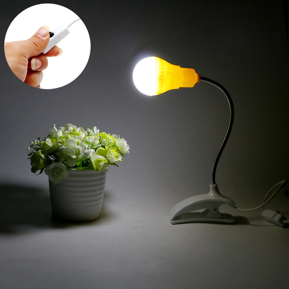 USB LED настольная лампа прикроватная Настольная компьютерная с зажимом