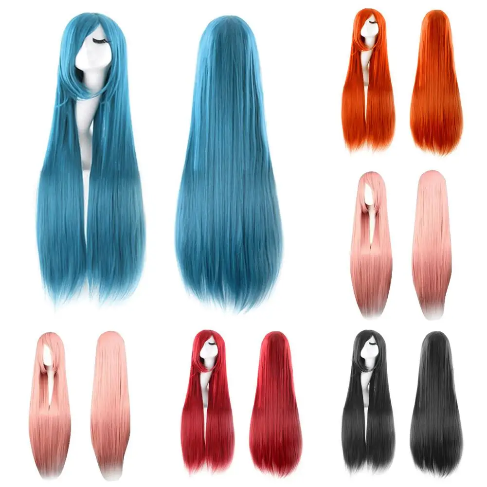 

100cm Anime Wig Long Straight Hair Multicolor Cosplay Wig Universal COS Color Wig Hair Is Soft And Smooth Bright And Natural
