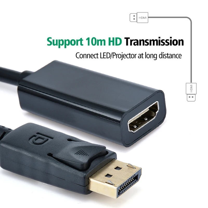 Конвертер MAYITR 20 см с портом дисплея на HDMI черные адаптеры DP папа мама переходник