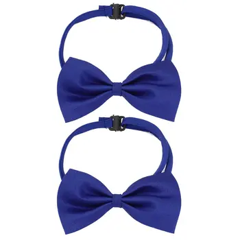 

2PCS Adjustable Dog Doggie Puppy Polyester Collar Bowtie Bow Ties Royal Blue