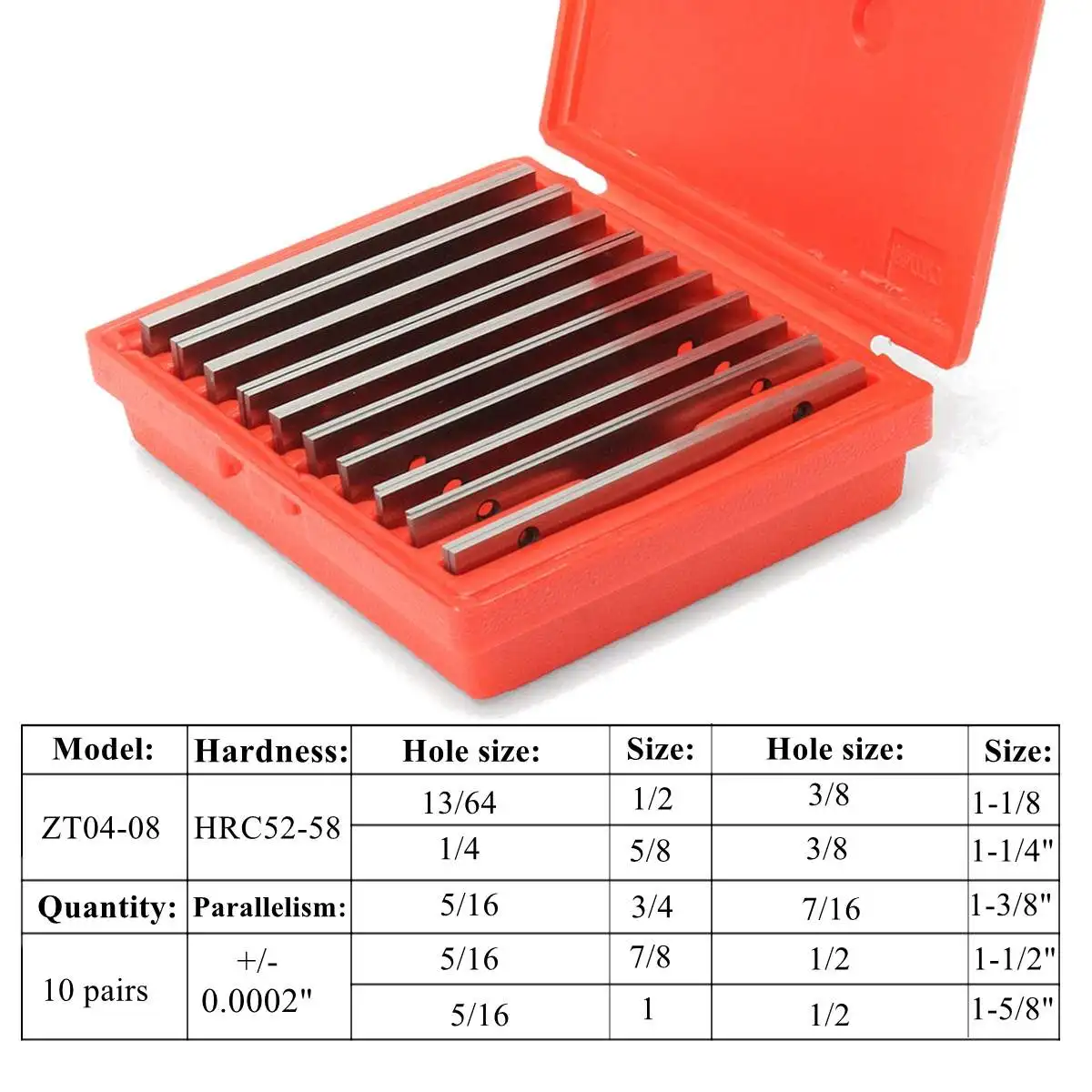 

10 Pair 1/8'' U ltra Thin Steel Parallel Set PRECISION 0.0002'' Milling Machinist Thicken Steel High Precision Parallels Bar Set
