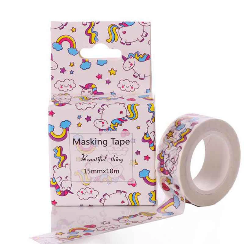 

Cute Unicorn Washi Tape DIY Decorative Scrapbooking Masking Tape Adhesive Label Sticker Scrapbooking Office School Supplies