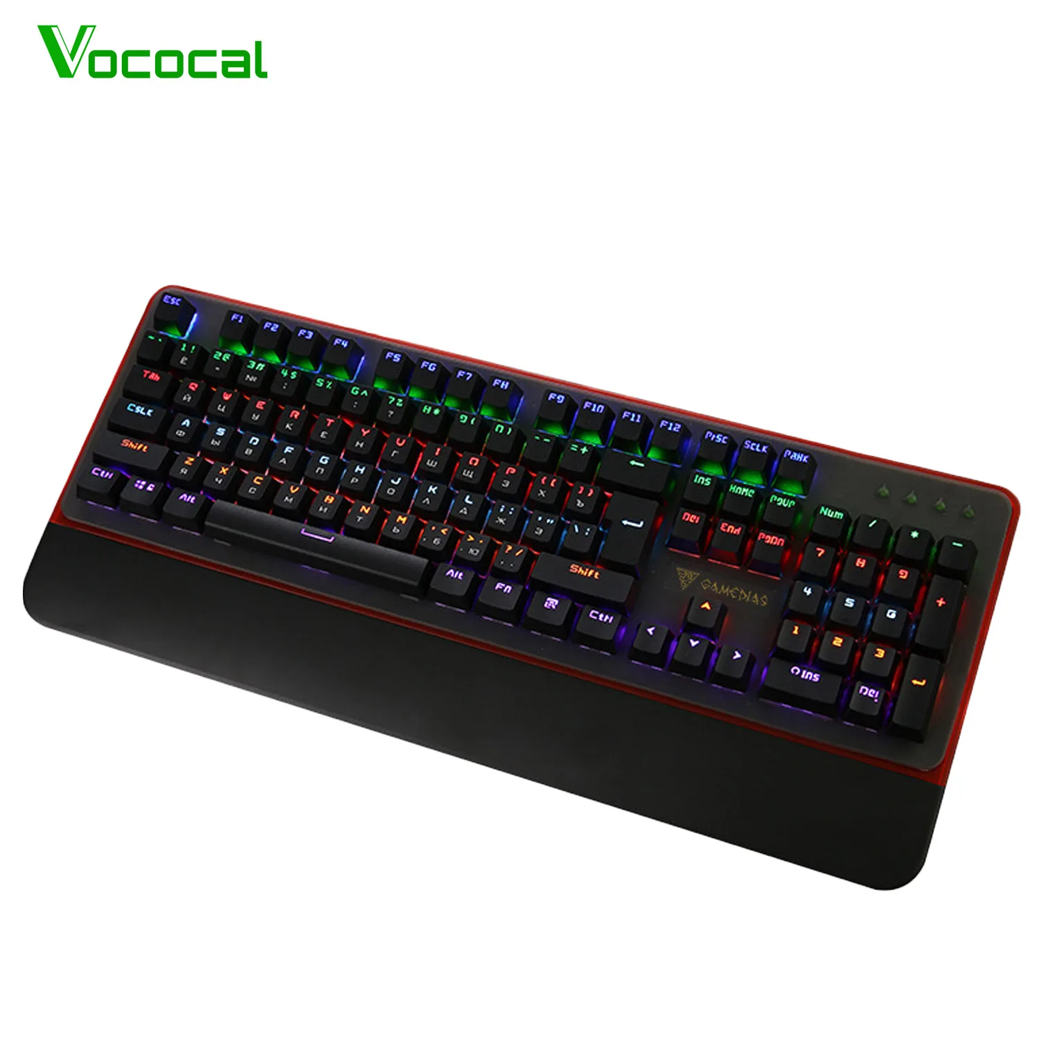 Водонепроницаемая Механическая игровая клавиатура Vococal с USB подсветкой и защитой
