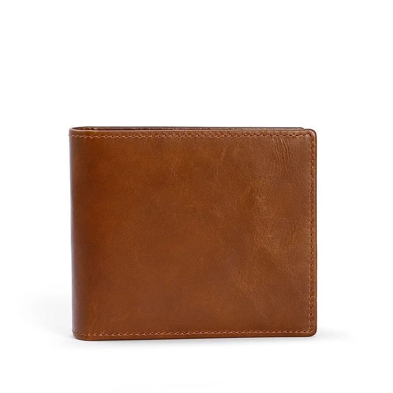 

First Layer Leather Wallet Anti-Rfid Stolen Multi-Function Purse Retro Oil Wax Leather Men's Wallet