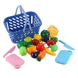 Супер прочный здорового корзина фруктов и овощей, чтобы играть с игрушками кухня питания образовательных игрушечный нож, разделочная