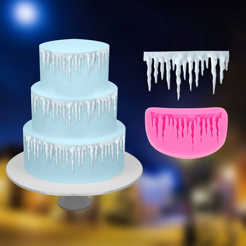 

Icicle Border Cake Mould 3D Icicles Shape Silicone Mold DIY Christmas Fondant Cake Decorating Tools Sugarcraft Baking Tool
