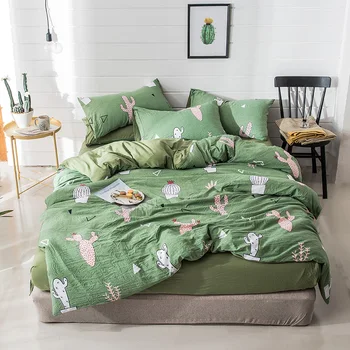 

Home Textile Cactus Bedding Set Green Bed Cover Bed Sheets Bed Set Bed Linen Bedspread Plants Bedding Kids Modern Simple Bedding