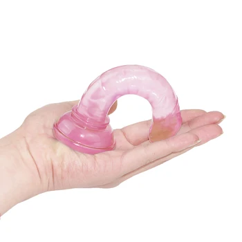 Vibrator Pink Realistic Small Dildo Women Soft Rubber Sucker Lifelike Dick Female Anal Sex Toys Penis Couple Sex Games Product 5