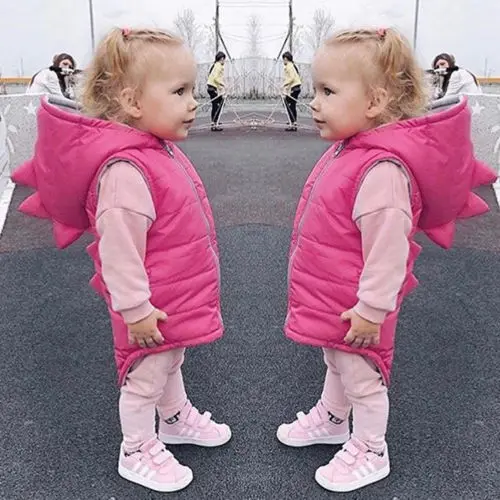 Newborn Infant Baby Girls Winter Warm Dinosaur Hooded Coat Kids Jacket Outerwear