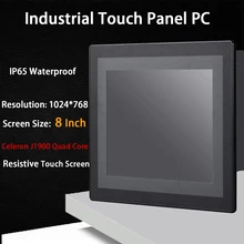 8 дюймов светодиодный IP65 промышленная сенсорная панель ПК, все в одном компьютере, резистивный сенсорный экран, Windows 7/Linux, Intel J1900, [HUNSN DA17W]