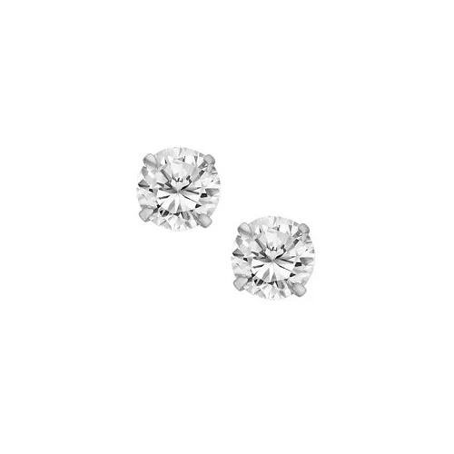 4 мм кубический цирконий Stud Earrings in 14 K White Gold | Украшения и аксессуары