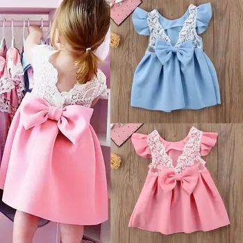 

Pudcoco Girl Dress 3M-3Y Baby Girls Toddler Princess Bow Dresses Kids Ball Gown Party Dress Sundress ZOE
