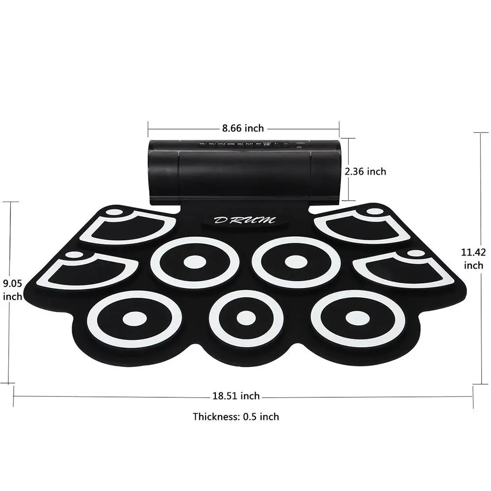 Электронный барабан цифровой USB MIDI клавиатура 7 подушечек свернутый барабан набор силиконовый Электрический Джаз барабанный коврик комплект с барабанными палочками педаль