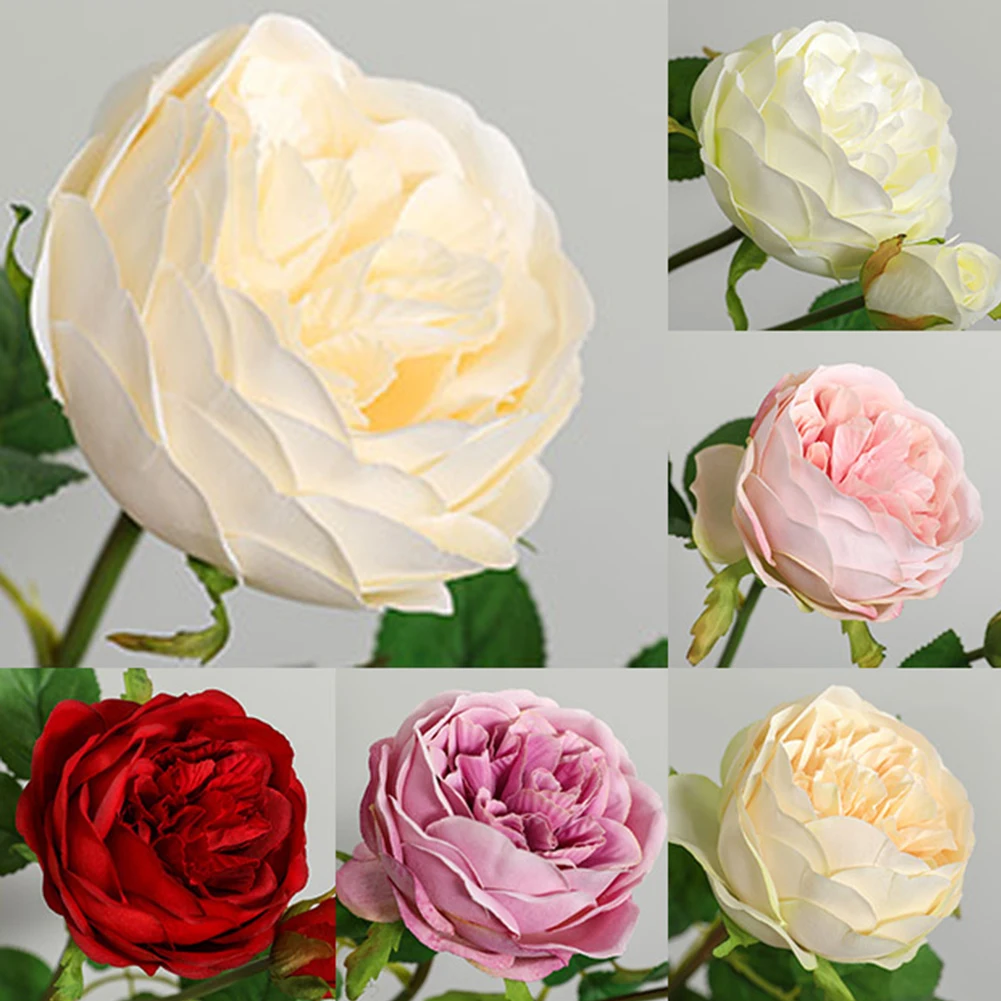 

Single Austin rose foreign trade simulation flower wedding home flower wall fake flower decoration bouquet