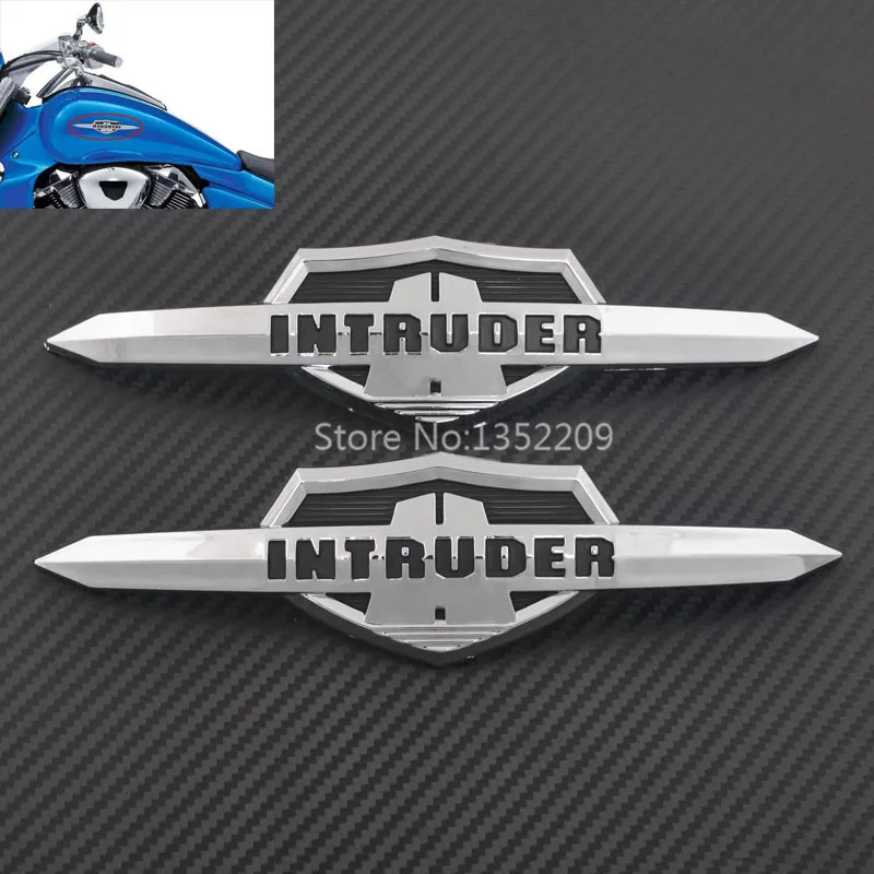 

Moto Chromed Fuel Tank Nameplate Medallion Decal Sticker For Suzuki Intruder Series Models
