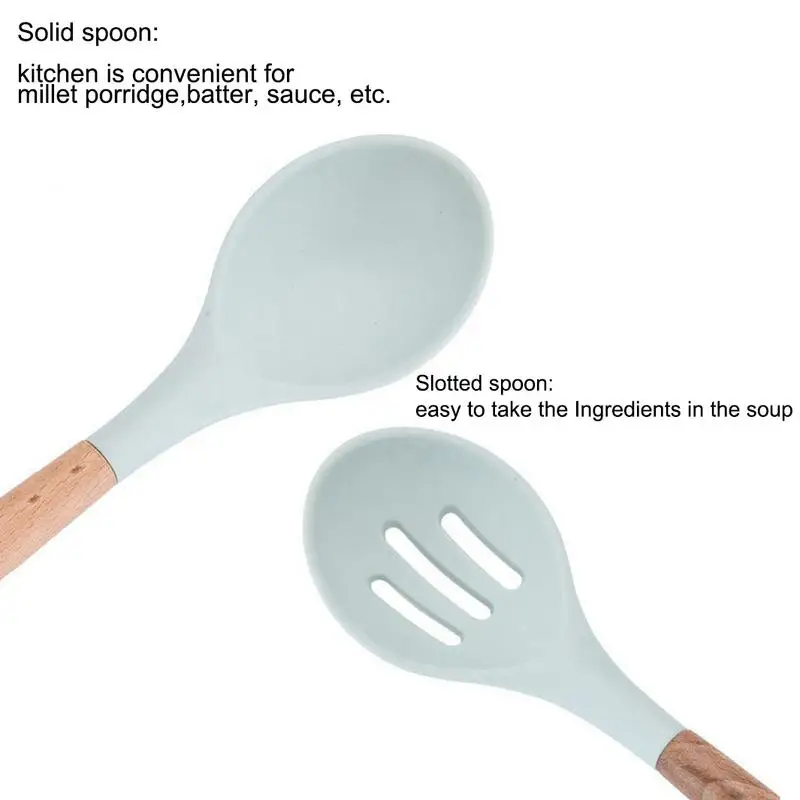 9PCS 10PCS Kitchen Utensil Set Silicone Cooking with Bamboo Wooden Handles for Nonstick Cookware BPA Free Non Toxic Turner Tongs 9PCS 10PCS Kitchen Utensil Set Silicone Cooking with Bamboo Wooden Handles for Nonstick Cookware BPA Free Non Toxic Turner Tongs