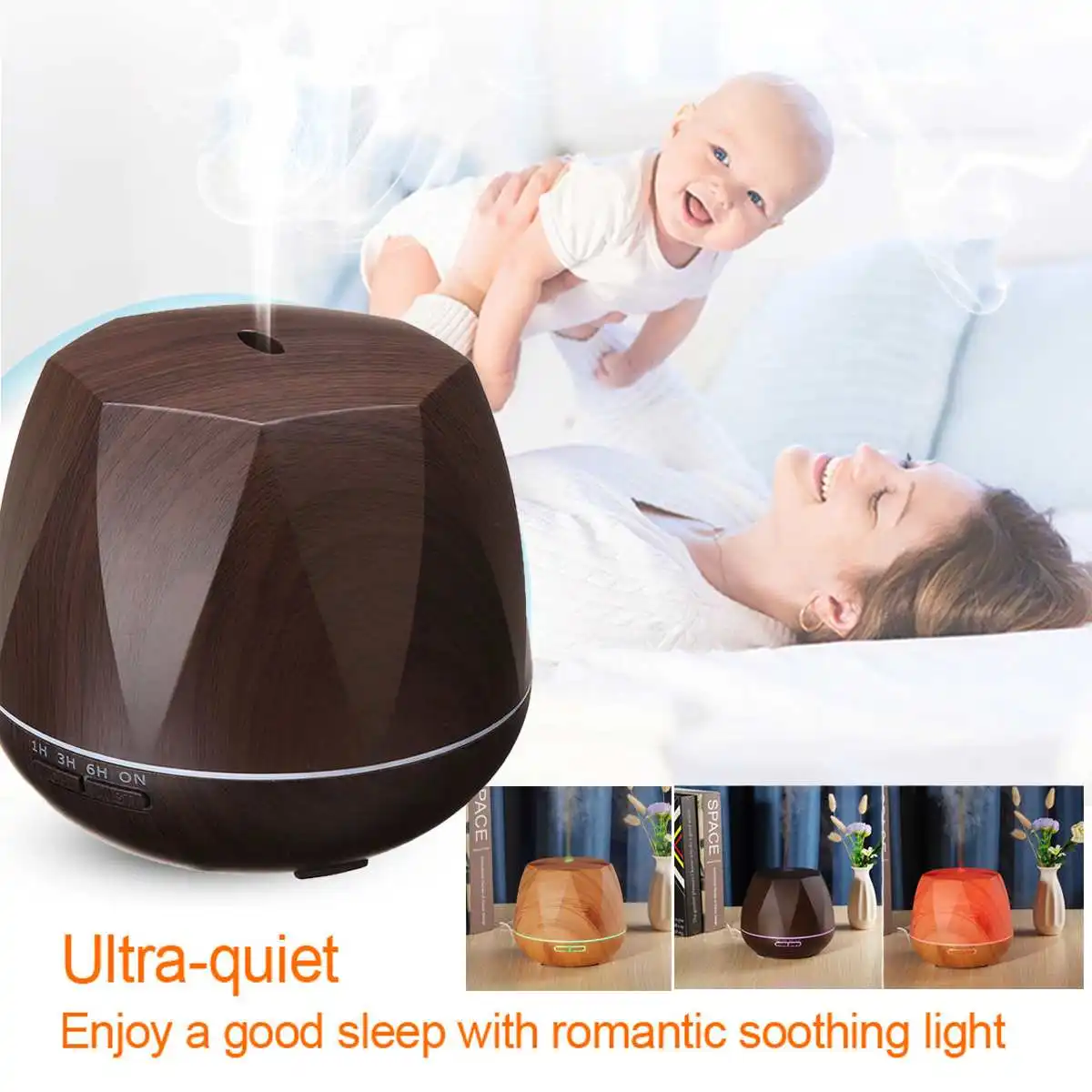 

LED Air Humidifier Ultrasonic Aroma-Essential Oil Diffuser Purifier Controller 7 Color Change Night light Cool Mist for Office
