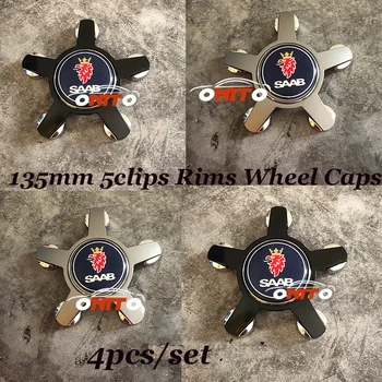 

4pcs/set 135mm 5clips Car Rim wheel hub caps Car Wheels Covers Auto emblem Logo Badge For SAAB 9-3 9-5 93 95 BJ SCS Auto Label