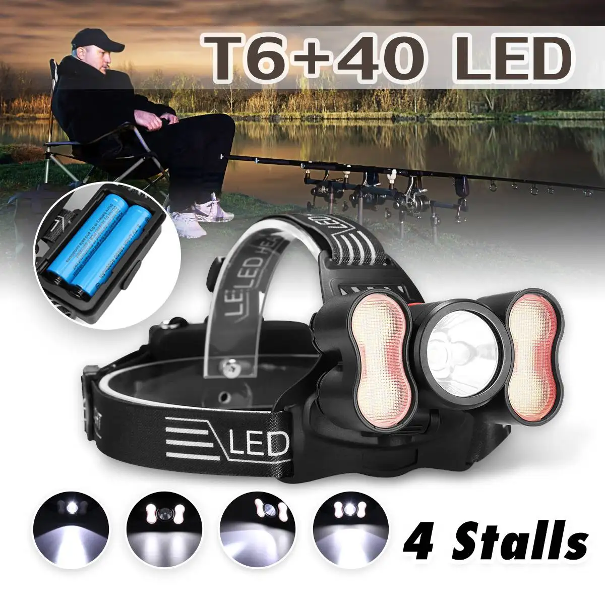

USB Rechargeable Headlight 60000lm T6 LED Head Light Motion Sensor Lantern Torch Flashlight Head Lamp 18650 Fishing Headlamp