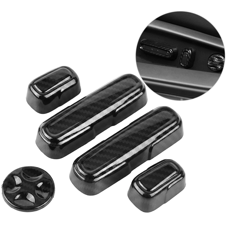 

For Honda Accord 2018 5pcs Car Carbon Fiber Style Seat Adjustment Knob Button Switch Cover Trim Frame Car Accessories